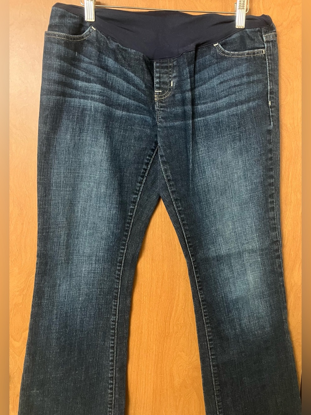 Gap Maternity Stretch Women's Full Panel Straight Leg Blue Denim Jeans Size 8